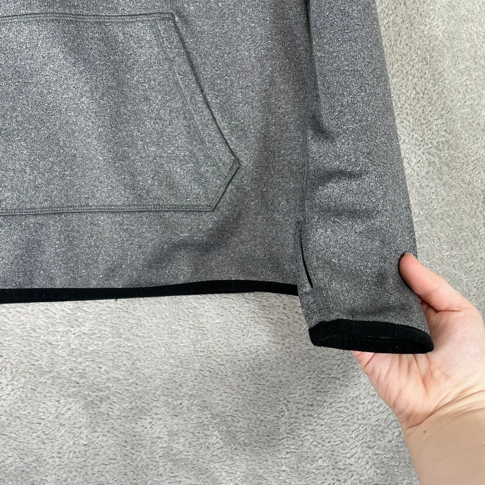 Nike Therma-FIT Hoodie Mens Medium Gray Pullover Raglan Swoosh Logo Thumbholes